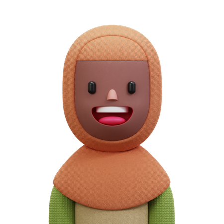 Mulher com hijab bege  3D Icon