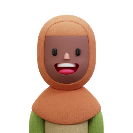 Mulher com hijab bege  3D Icon