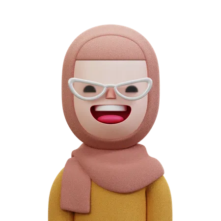 Mulher com hijab bege  3D Icon