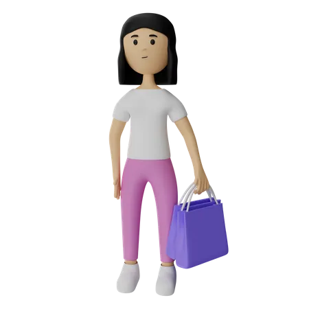 Mulher Compras  3D Illustration