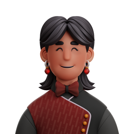 Mulher crupiê  3D Icon