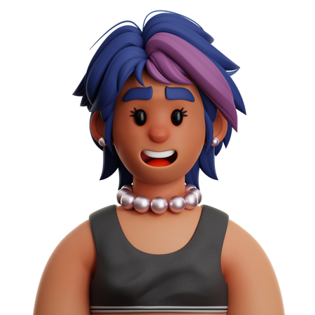 Mulher de cabelo curto  3D Icon