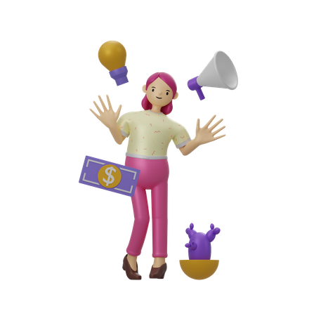 Mulher de negócios  3D Illustration