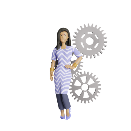 Mulher de negócios  3D Icon