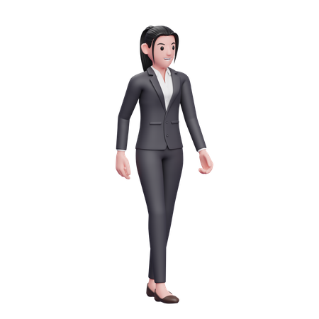 Mulher de negócios andando com roupas formais  3D Illustration
