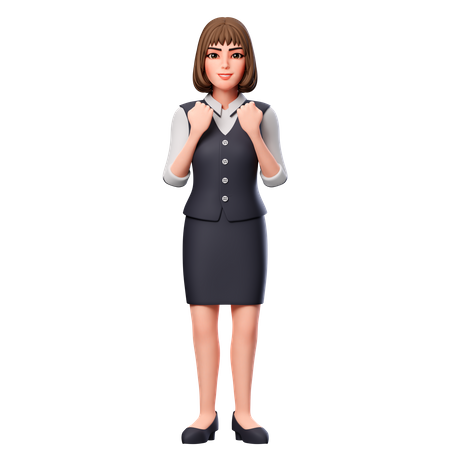 Mulher de negócios com viva  3D Illustration
