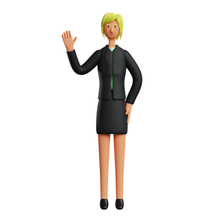 Mulher de negócios diz Olá  3D Illustration