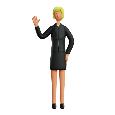 Mulher de negócios diz Olá  3D Icon