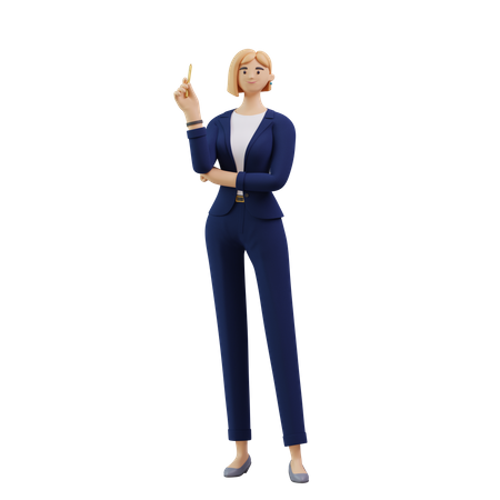 Mulher de negócios em dúvida  3D Illustration