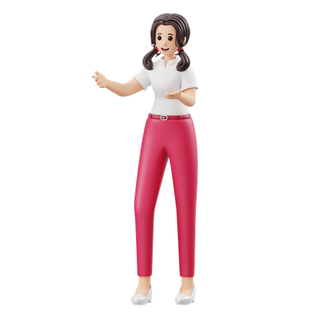 Mulher de negócios está apresentando  3D Icon