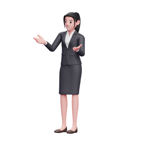 Mulher de negócios falando algo  3D Illustration