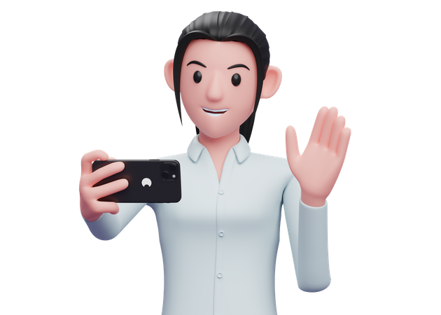 Mulher de negócios fazendo uma videochamada  3D Icon