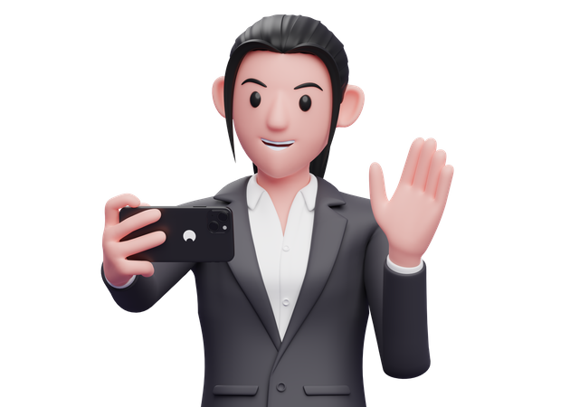 Mulher de negócios fazendo uma videochamada  3D Icon