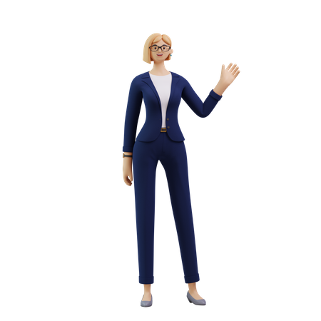 Mulher de negócios renunciando à mão  3D Icon