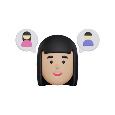 Mulher discutindo  3D Icon