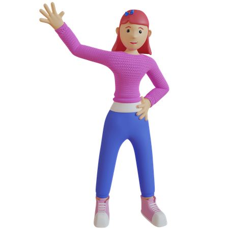 Mulher dispensando a mão  3D Icon