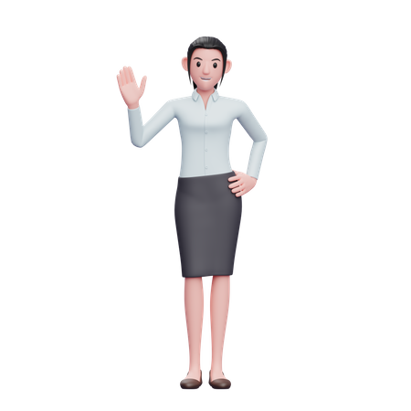 Mulher dispensando a mão  3D Icon