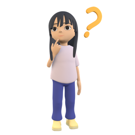 Mulher em confusão  3D Icon