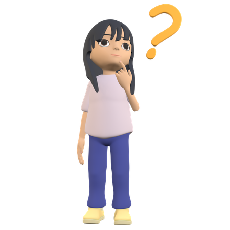 Mulher em dilema  3D Icon