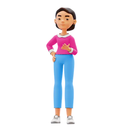 Mulher em pé  3D Illustration