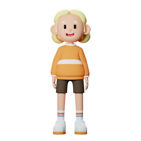 Mulher em pé  3D Illustration