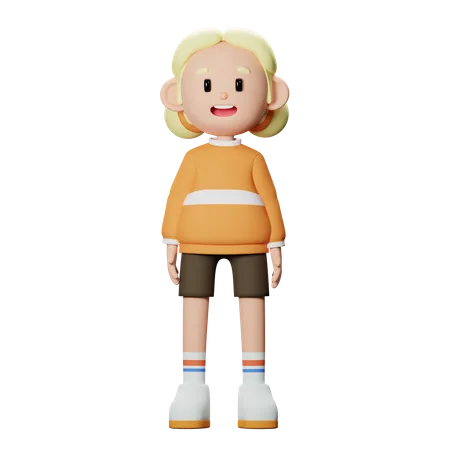 Mulher em pé  3D Illustration