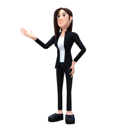 Mulher de negócios dá conselhos de negócios  3D Illustration