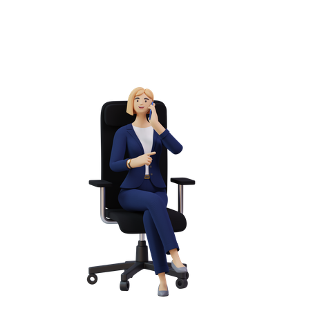 Mulher de negócios falando de plantão  3D Illustration