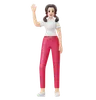 Mulher está acenando com a mão