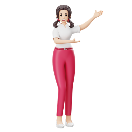 Mulher está explicando a bordo  3D Icon