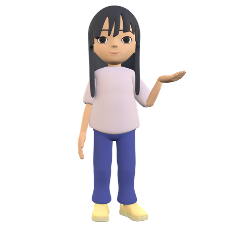 Mulher faz uma pose sem noção com as palmas das mãos levantadas, como se estivesse mostrando algo  3D Icon