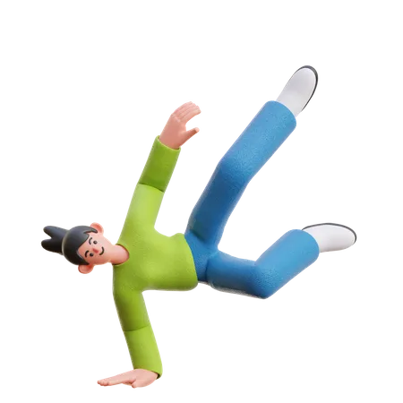 Mulher Fazendo Breakdance  3D Illustration