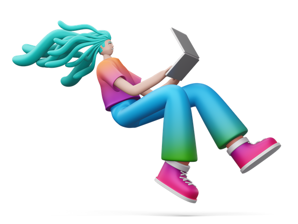 Mulher fazendo compras online enquanto está sentada no sofá  3D Icon