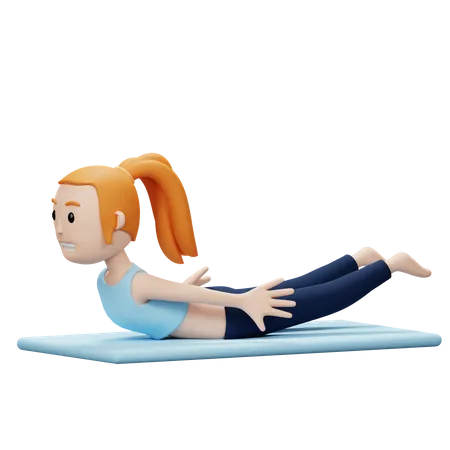 Mulher fazendo pose de ioga de lótus  3D Illustration