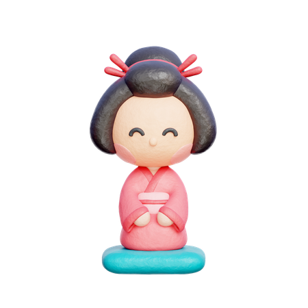Mulher japonesa  3D Icon