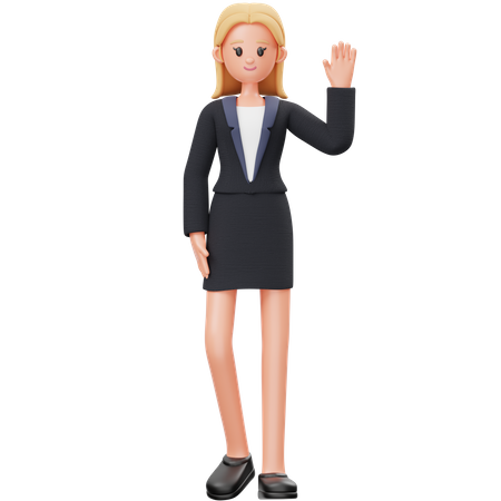 Mulher mãos para cima  3D Icon