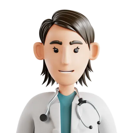 Avatar de médica mulher  3D Icon