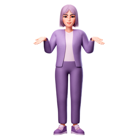 Mulher mostrando gesto de parada  3D Icon