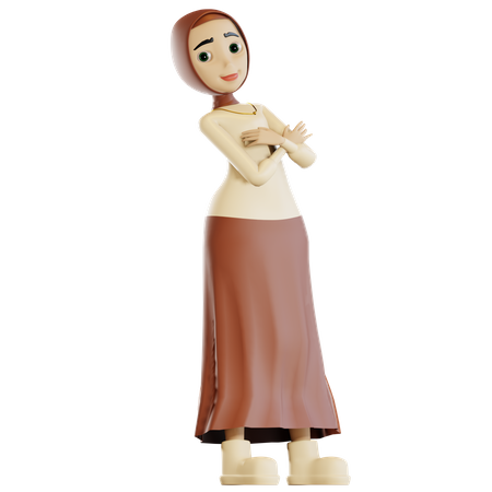 Mulher muçulmana feliz  3D Illustration