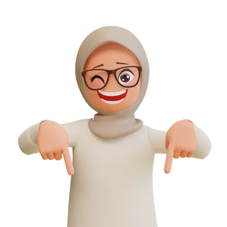 Mulher muçulmana louca  3D Illustration