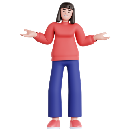 Mulher não tem ideia  3D Illustration