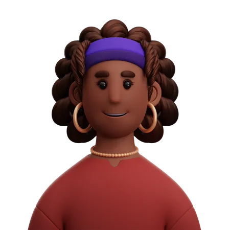 Mulher negra afro  3D Icon