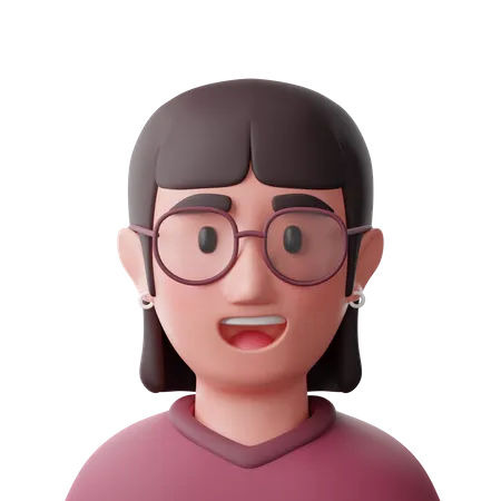 Mulher nerd  3D Icon