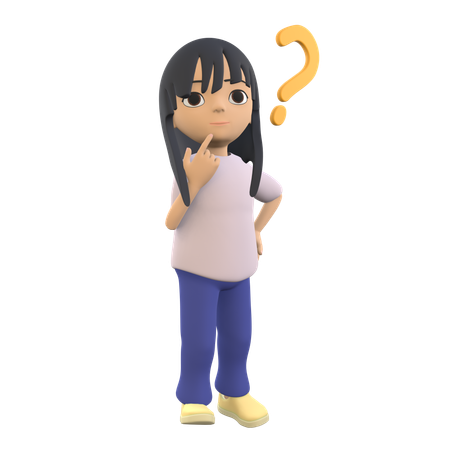 Mulher posando confusa  3D Icon