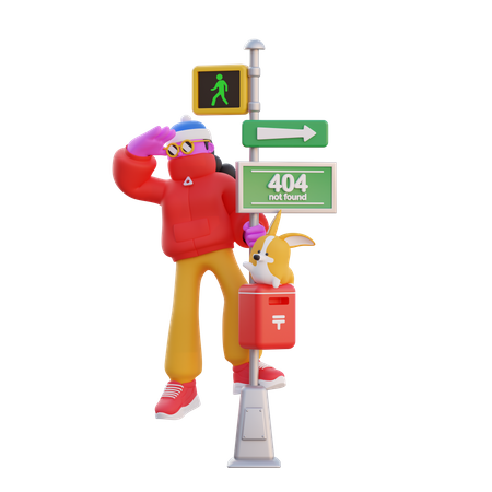 Mulher procurando endereço certo 3D Icon
