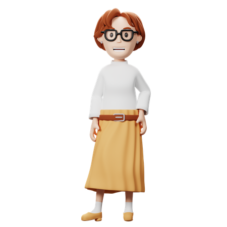 Professora mulher feliz  3D Illustration