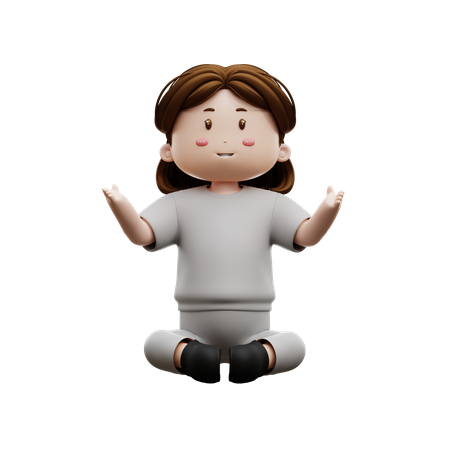 Meditação de treino feminino  3D Illustration