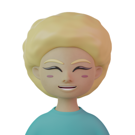 Mulheres de cabelo crespo  3D Icon