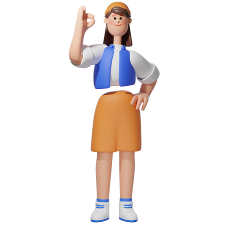 Mulheres com pose ok  3D Icon