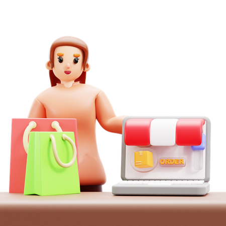 Mulheres compram no mercado  3D Icon
